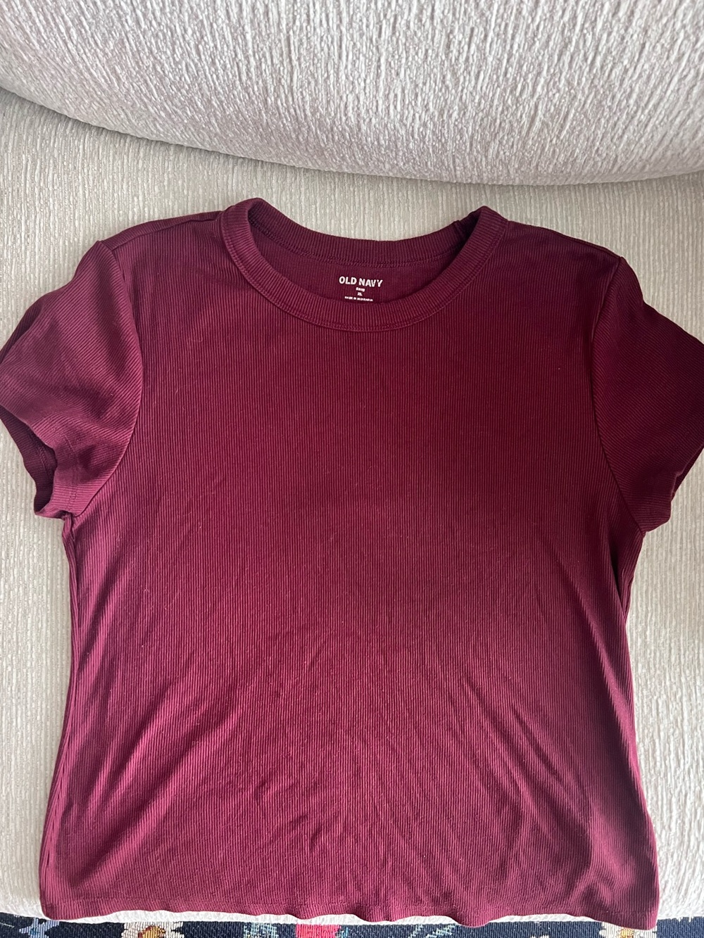 Old Navy Snug Ribbed Short Sleeve Tee - Wine